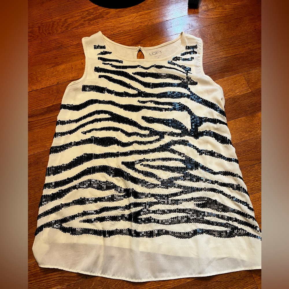 LOFT striped Sequin Tank Top